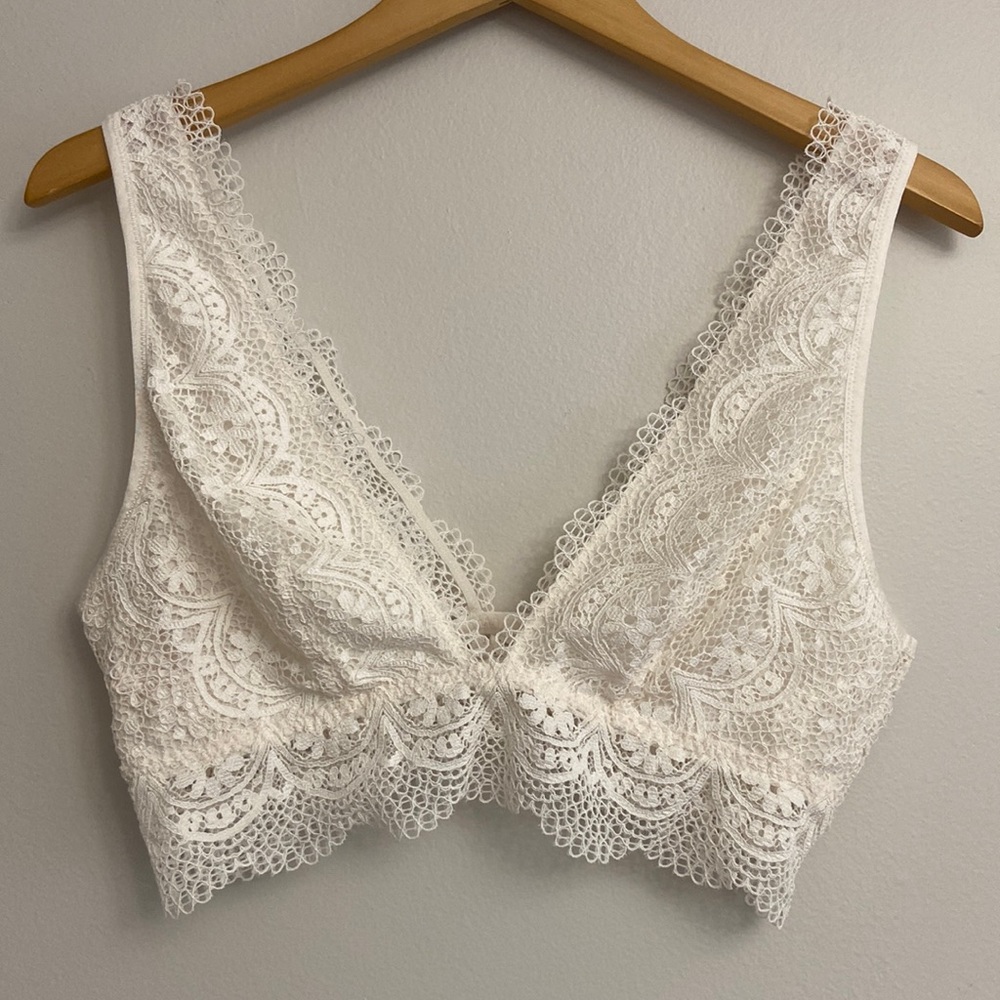 Victoria’s Secret White Lace Bralette Women Size XL